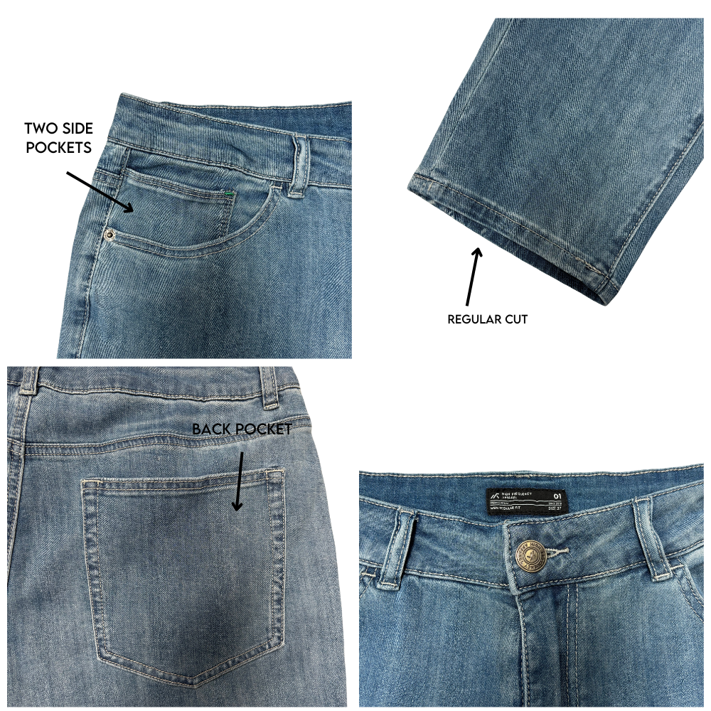 hfa men's stretchable lightweight regular fit denim jeans