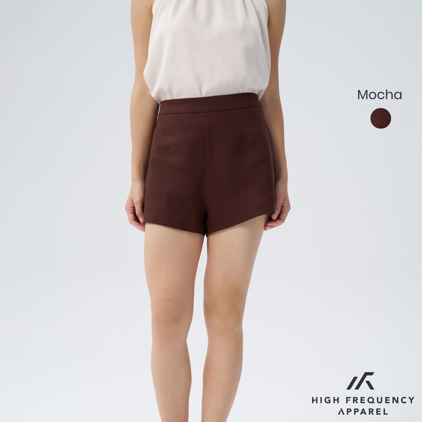 hfa women's linen high waisted shorts - back zipper