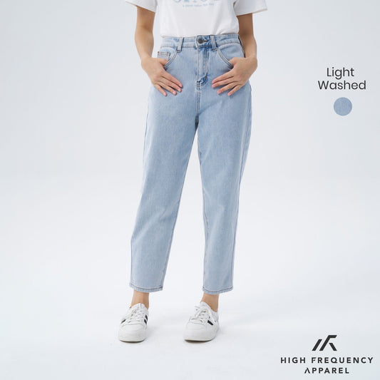 High Waisted Ankle-Length Mom Denim Jeans
