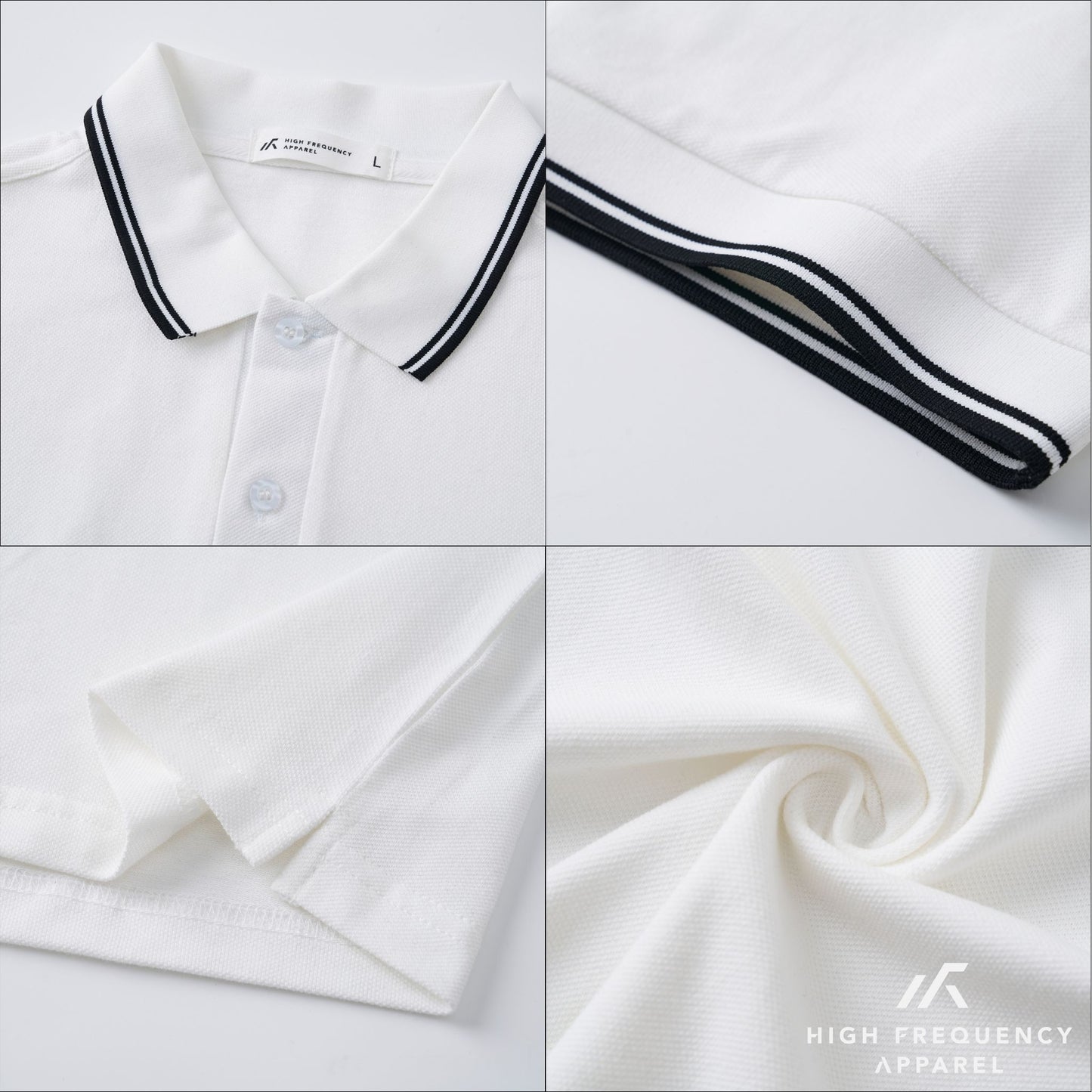 hfa men’s striped collar piqué polo – slim fit