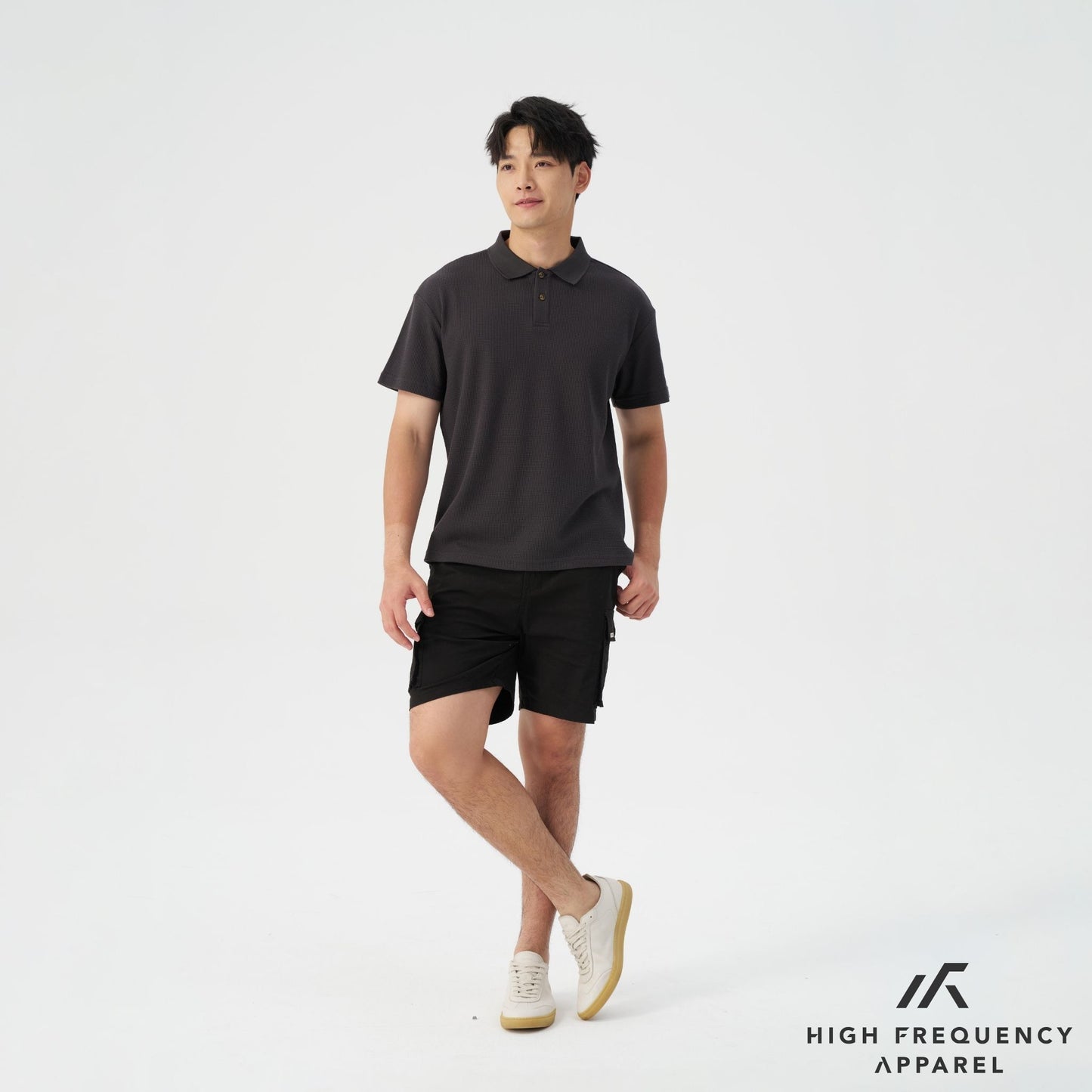 hfa men's waffle knitted polo t-shirt