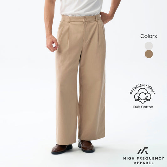 Double Pleated Wide Leg Chino Pants