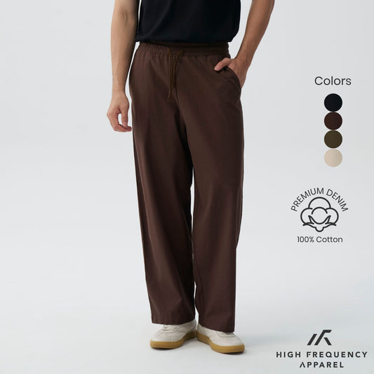 Wide Leg Relaxed Cotton Pants