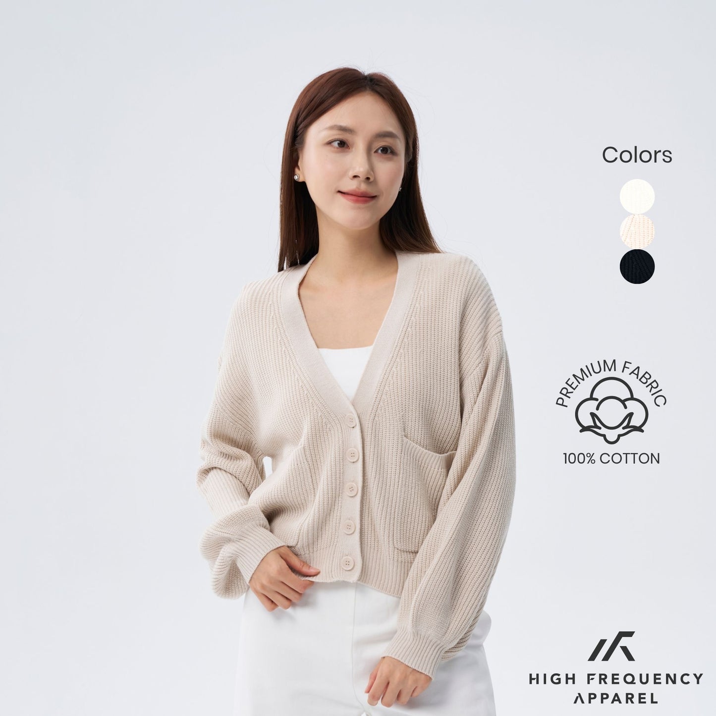hfa women's puffy knitted cardigan