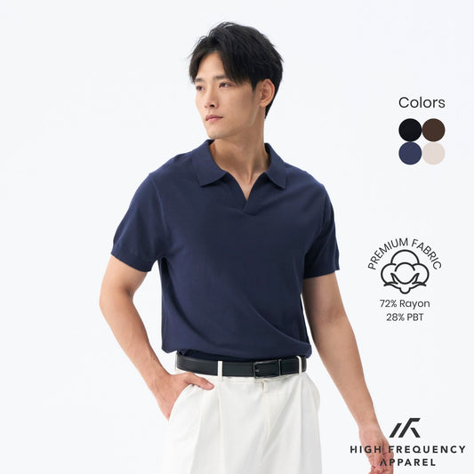 Buttonless Knitted Polo Shirt