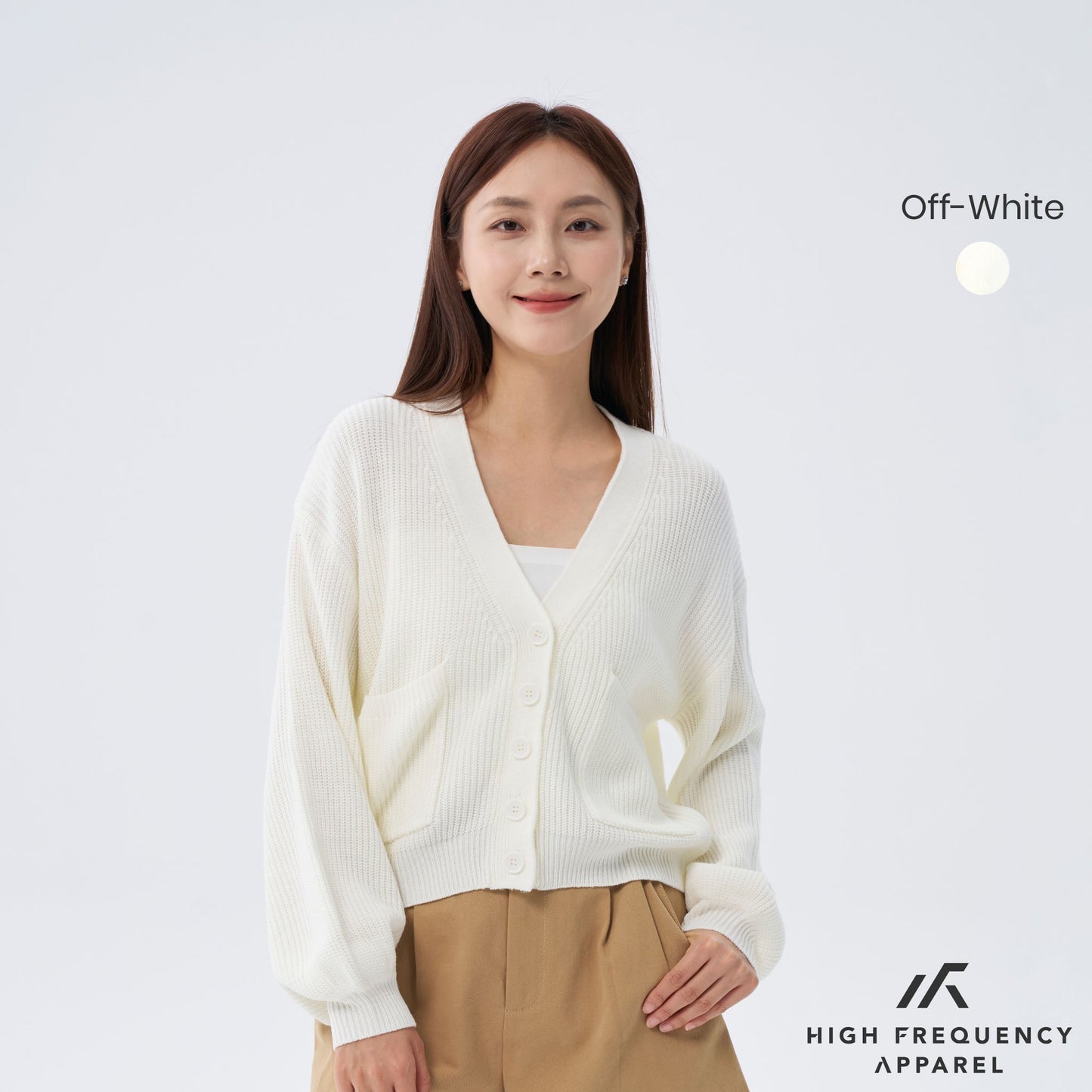 hfa women's puffy knitted cardigan
