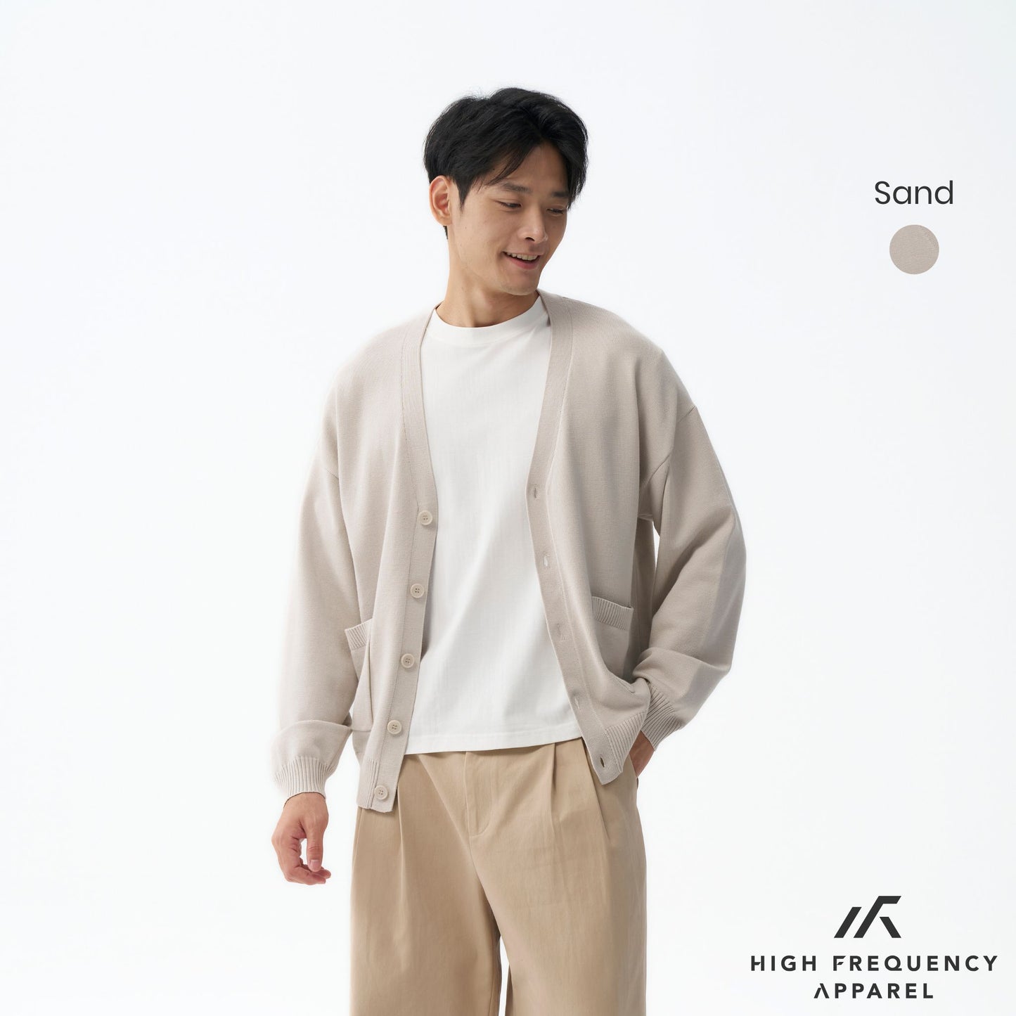 hfa men's relax fitted knitted cardigan