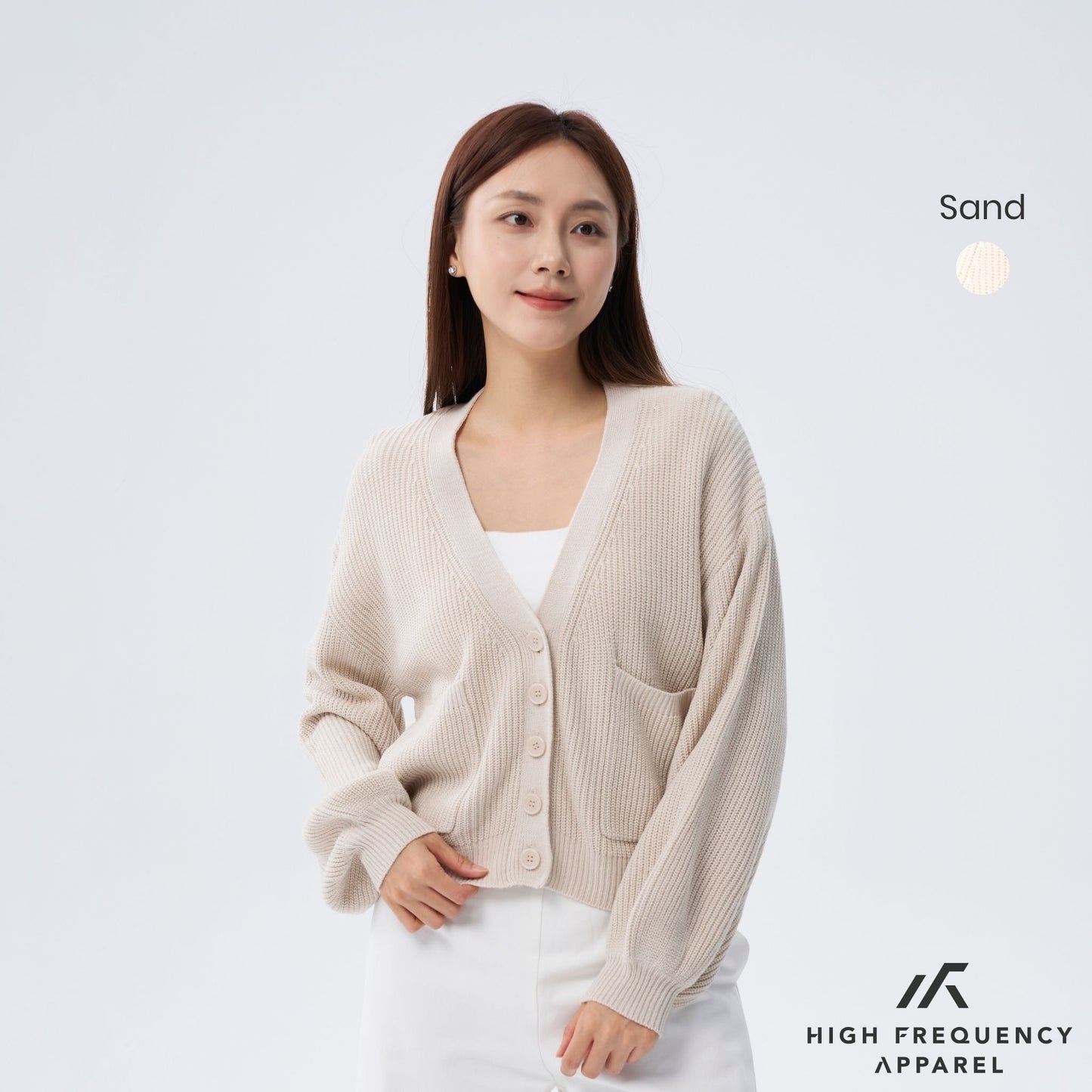 hfa women's puffy knitted cardigan