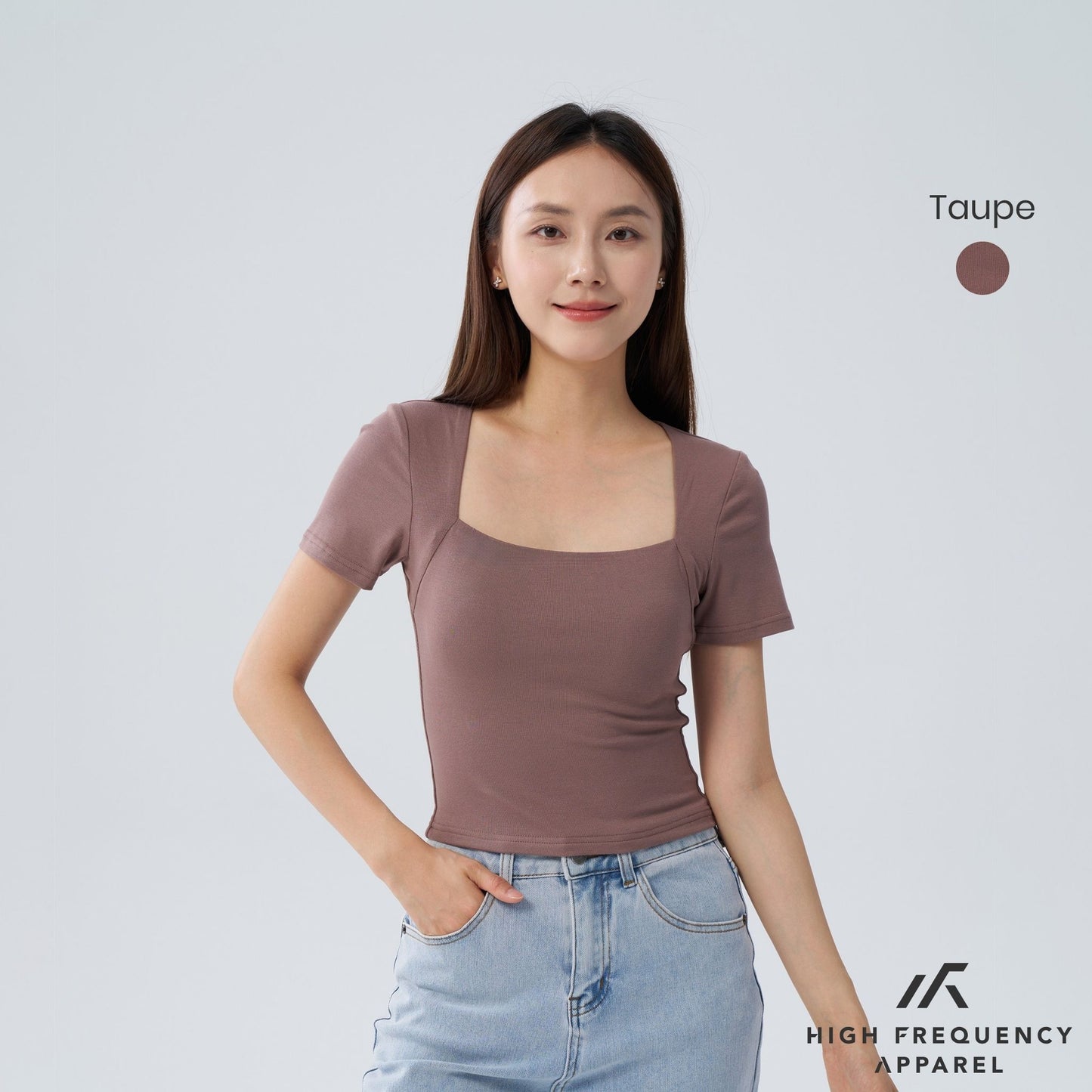 hfa women's square neck padded top