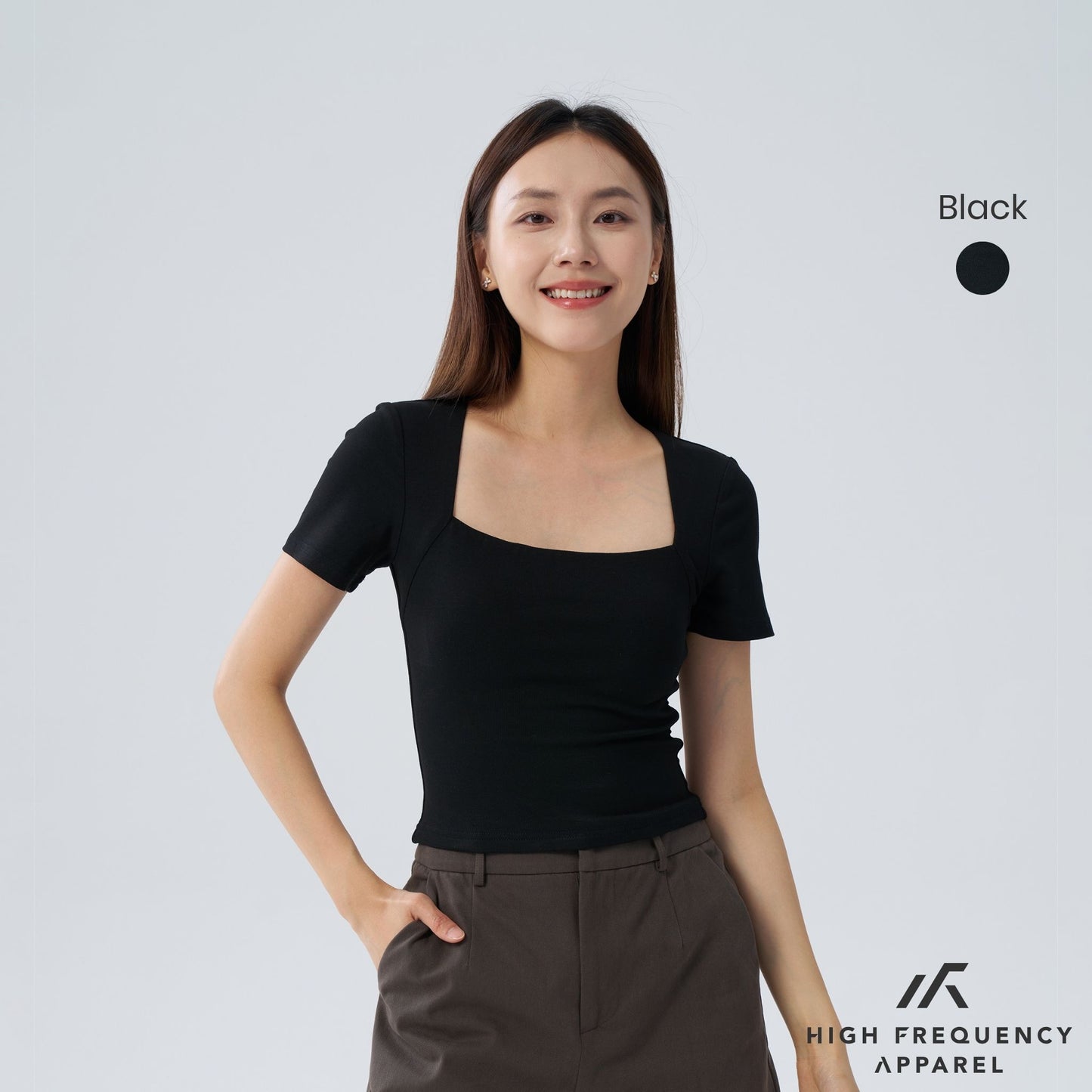 hfa women's square neck padded top