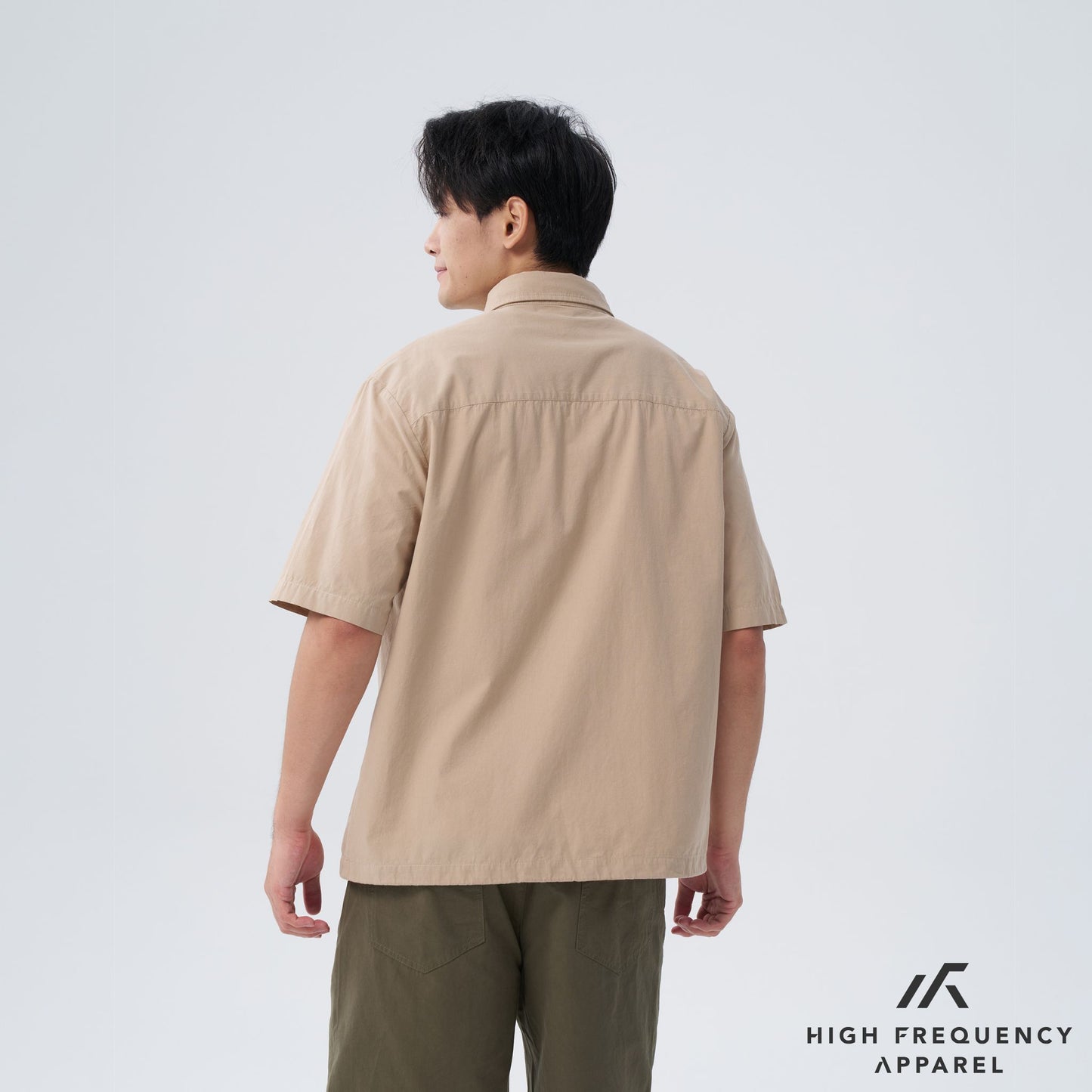 hfa men's oversized short sleeve shirt with spring clasp