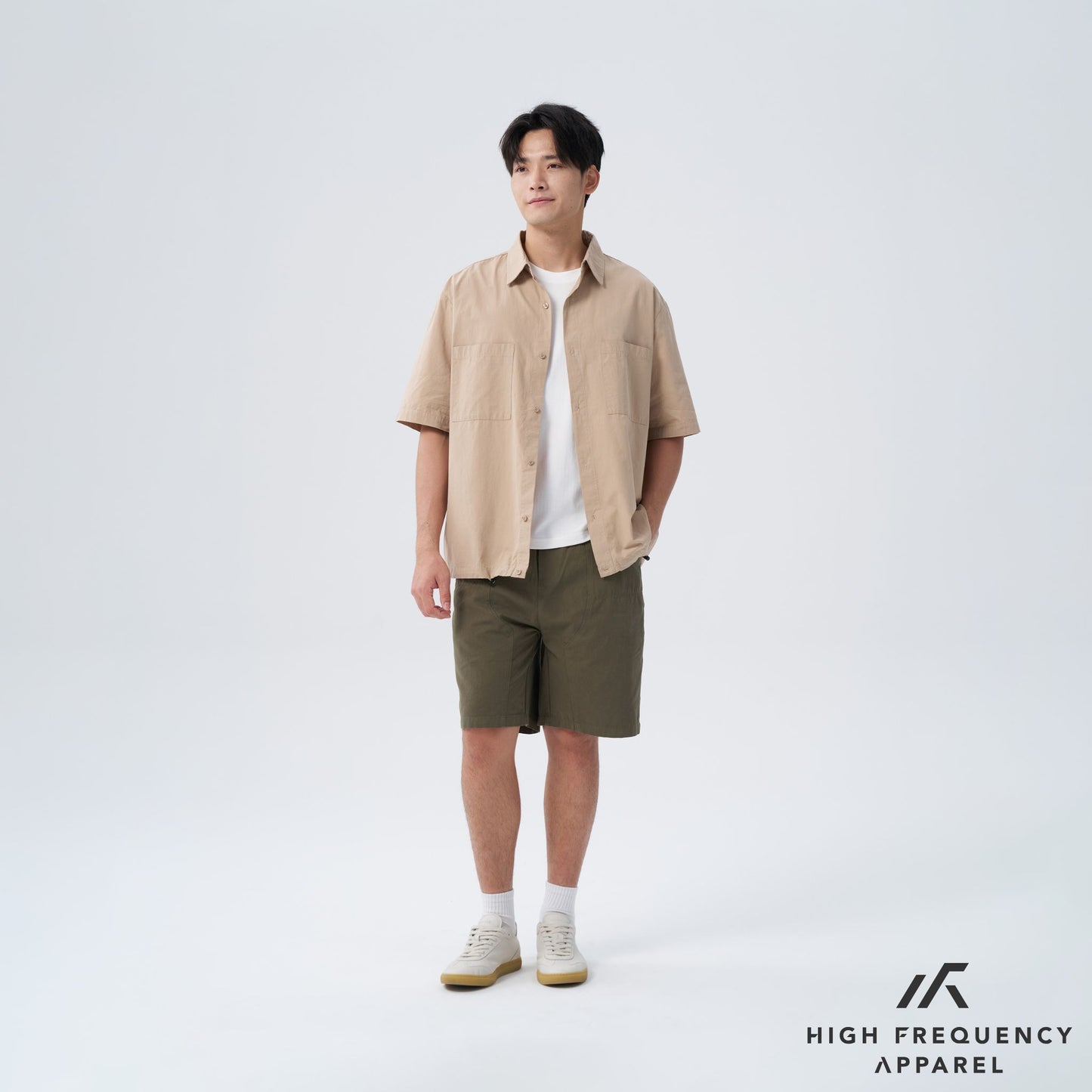 hfa men's oversized short sleeve shirt with spring clasp