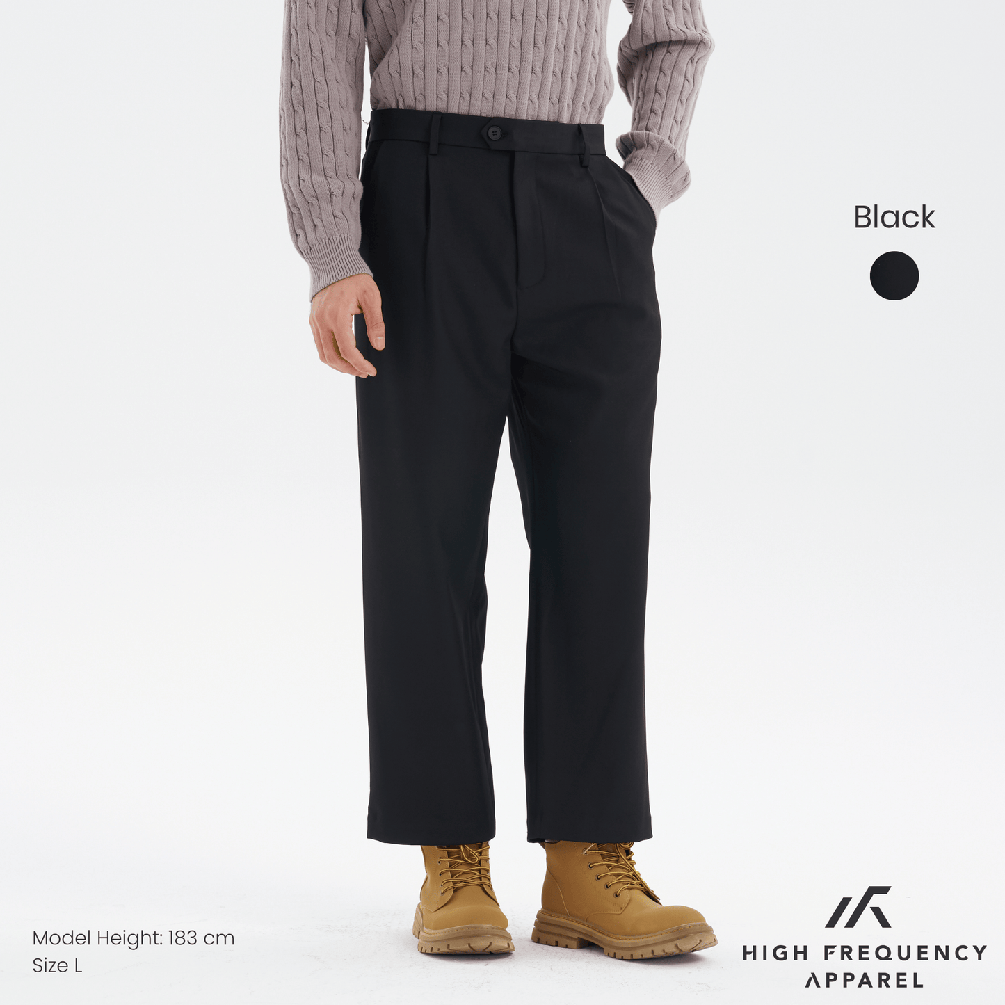 men’s single pleated creasefree work trousers
