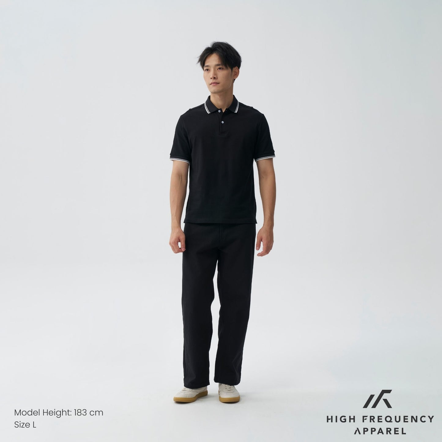 hfa men’s striped collar piqué polo – slim fit