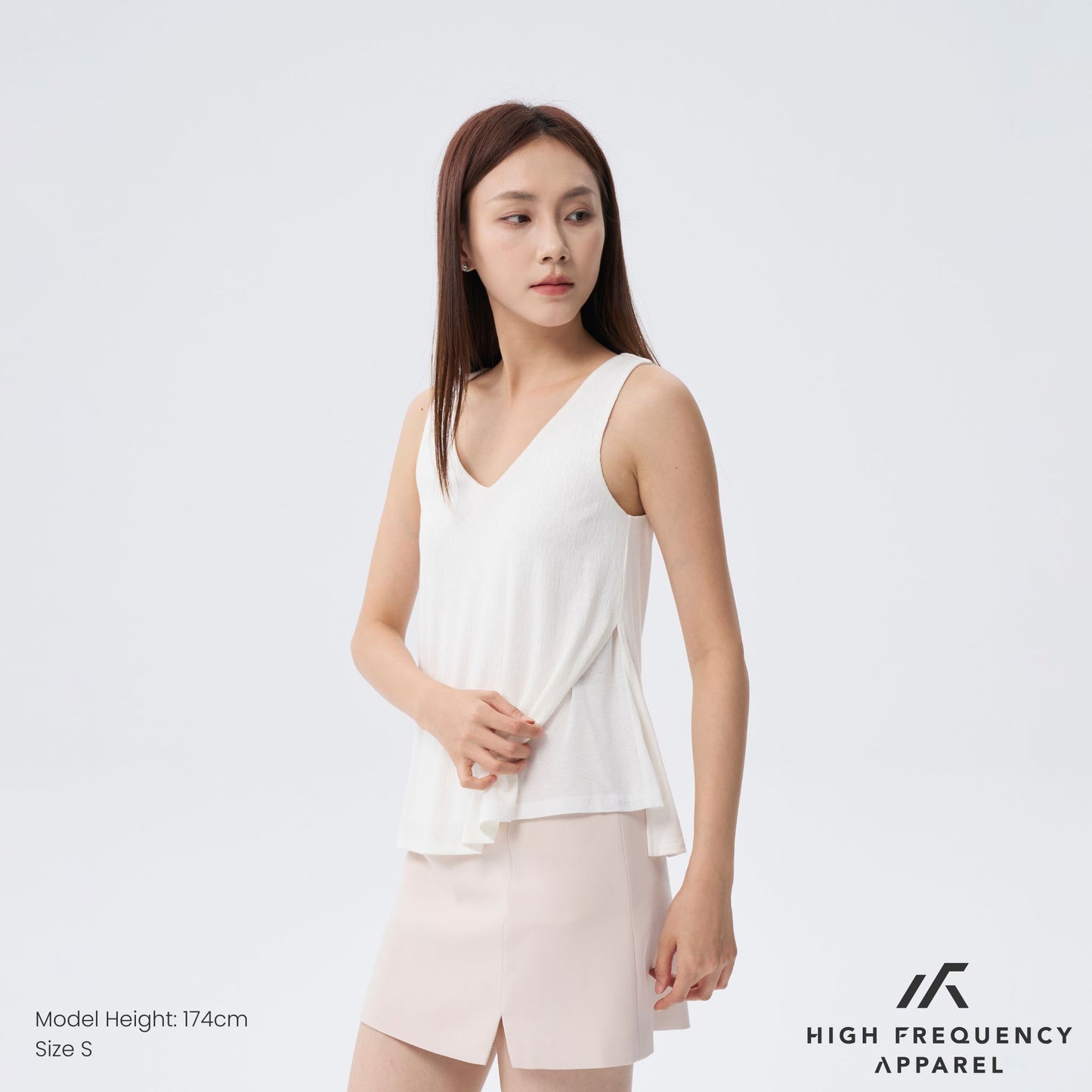 hfa women's chiffon sleeveless v-neck top