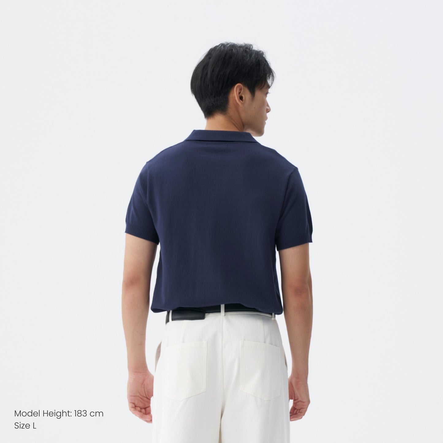 hfa men's buttonless knitted polo shirt