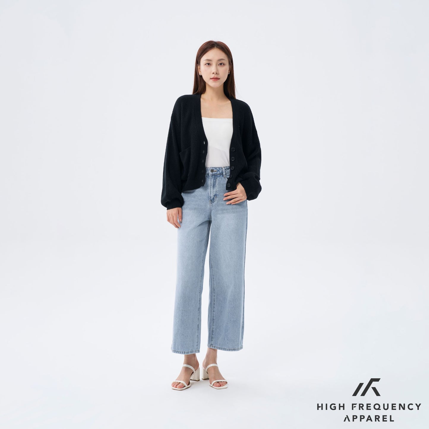 hfa women's puffy knitted cardigan