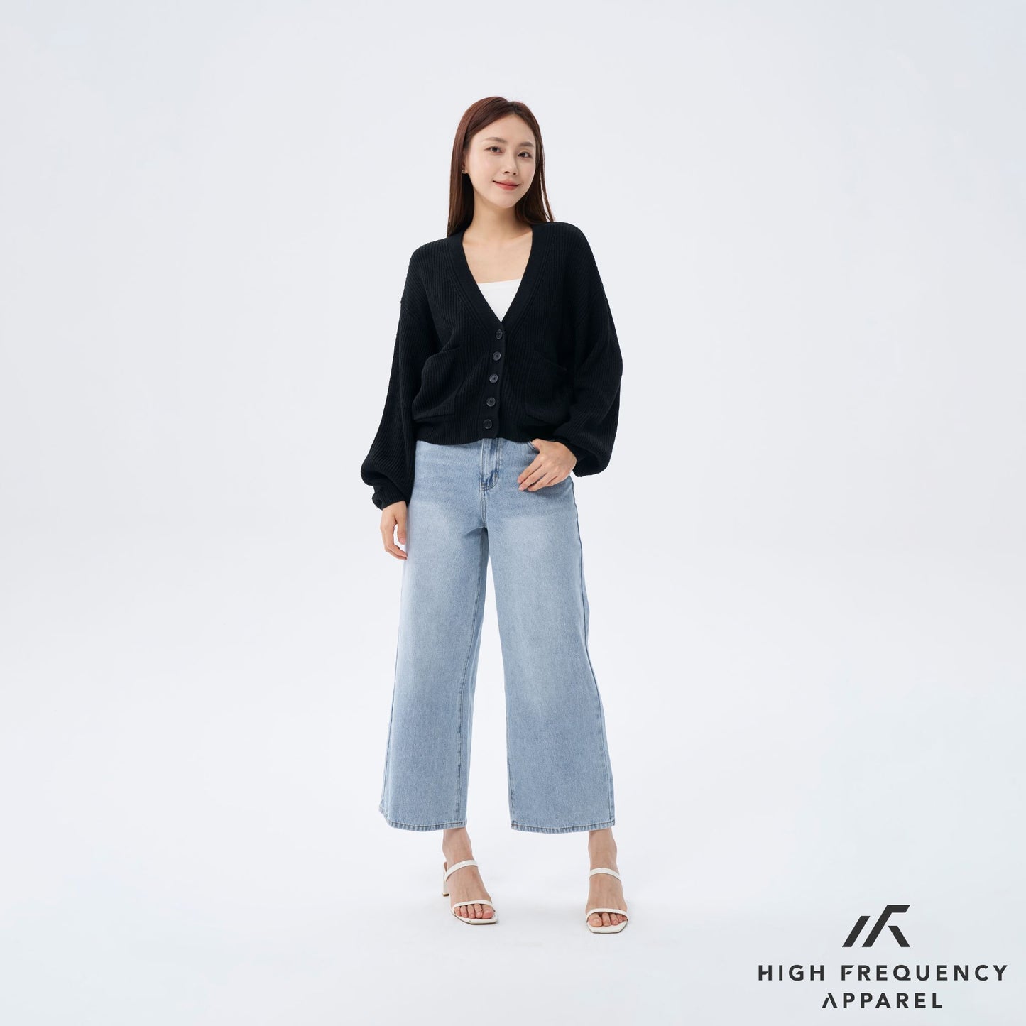hfa women's puffy knitted cardigan