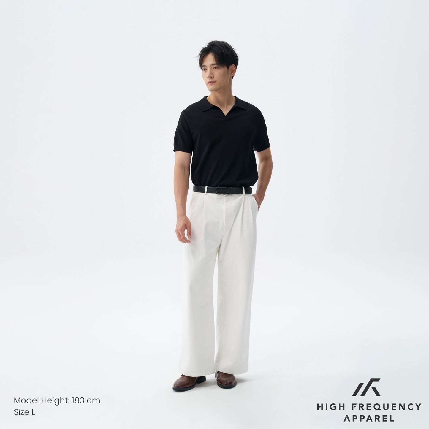 hfa men's buttonless knitted polo shirt