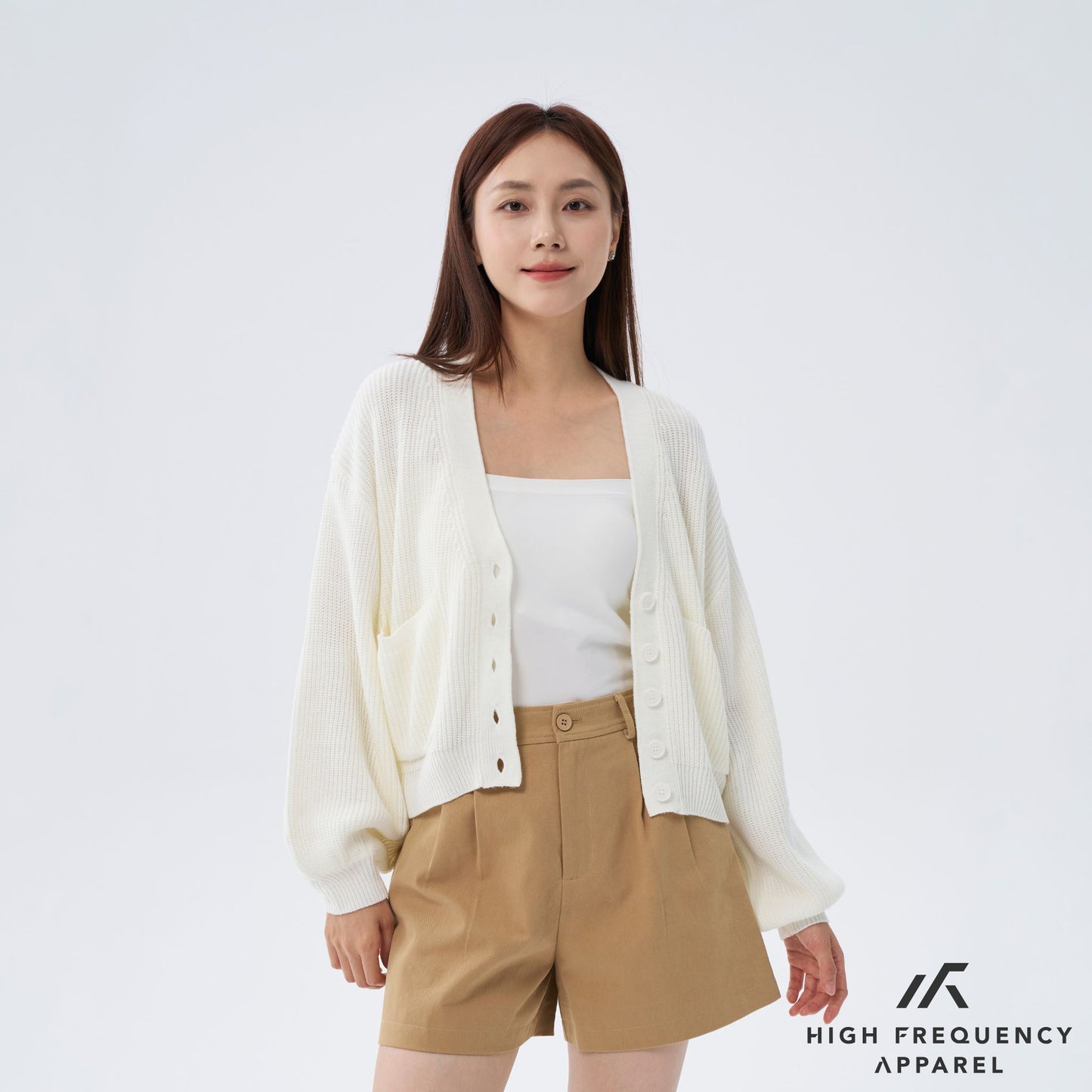hfa women's puffy knitted cardigan