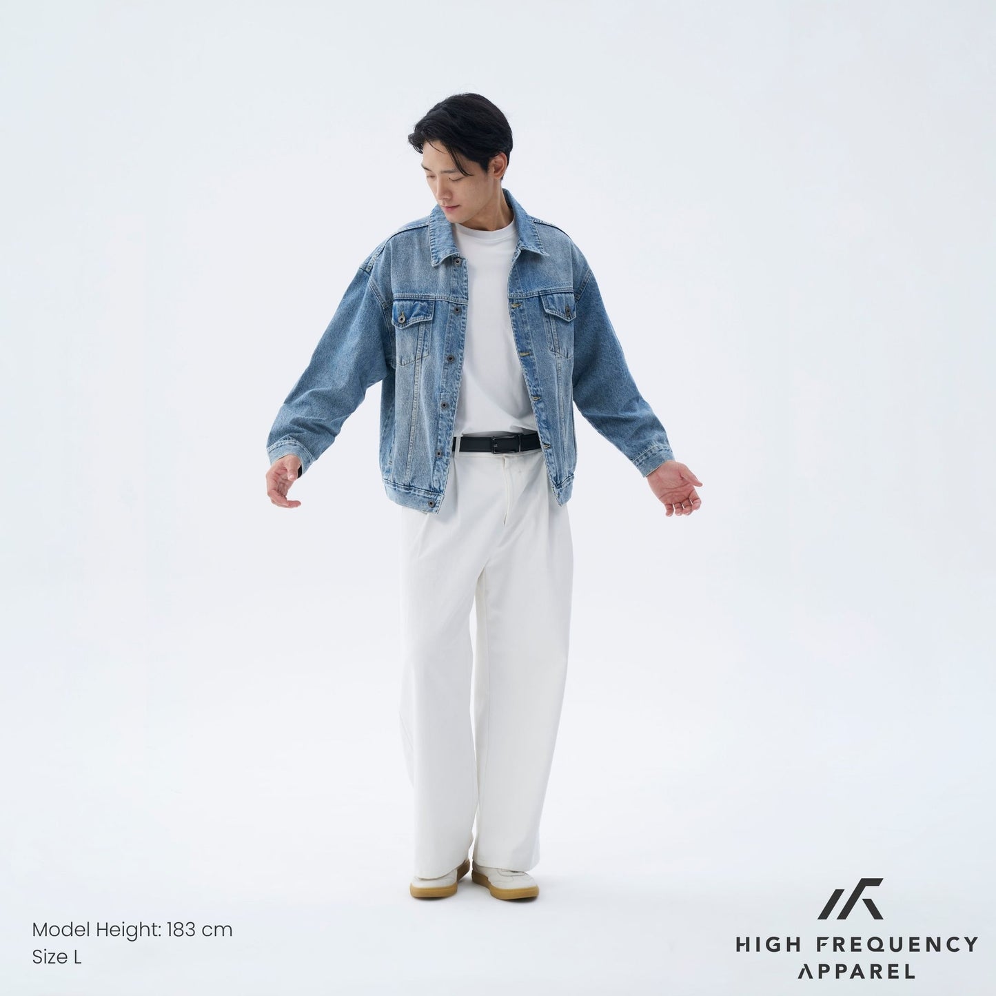 hfa unisex oversized denim jacket – timeless relaxed fit
