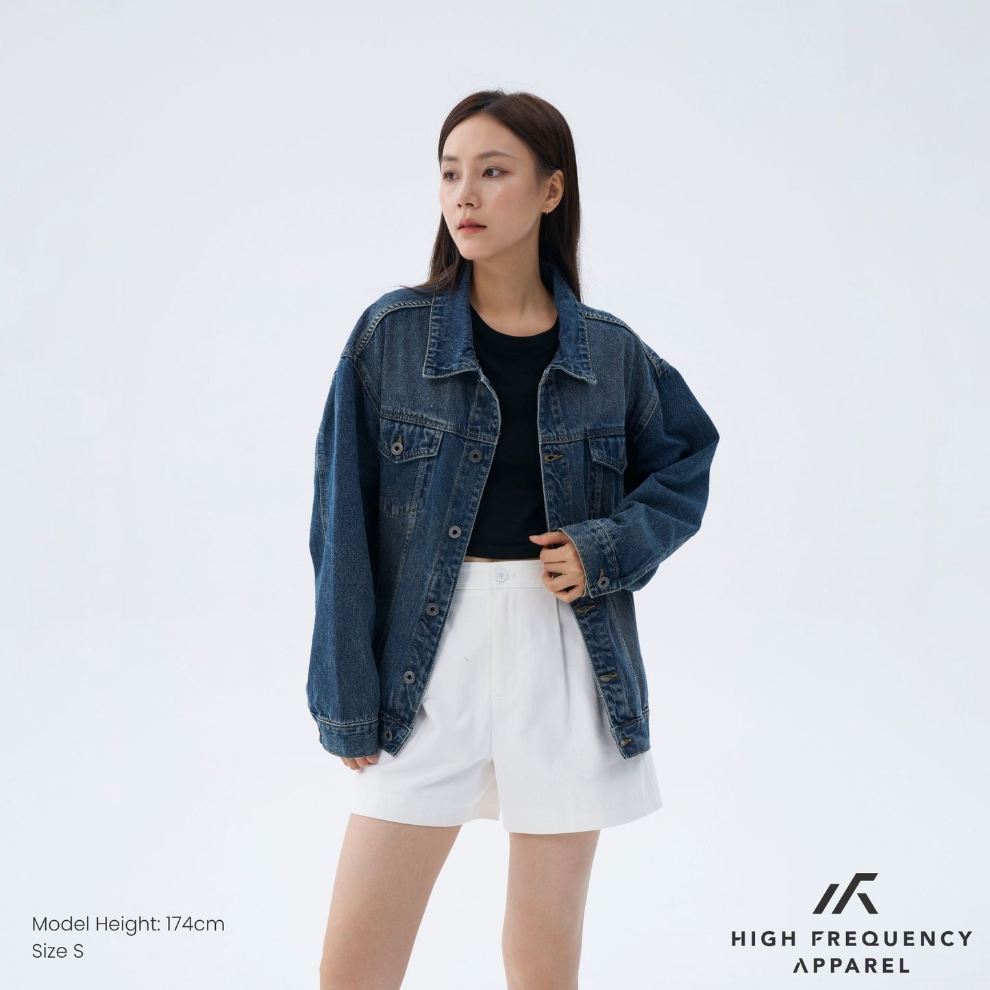 hfa unisex oversized denim jacket – timeless relaxed fit