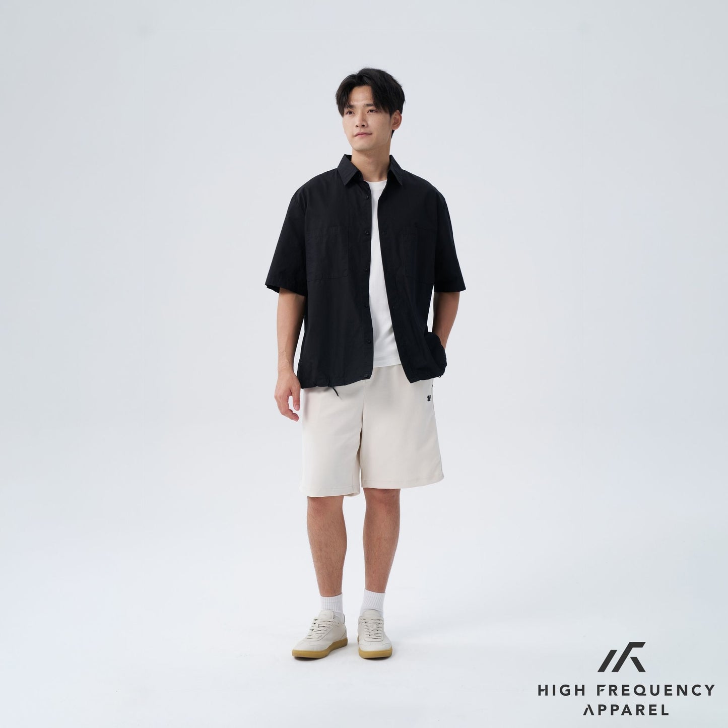 hfa men's oversized short sleeve shirt with spring clasp