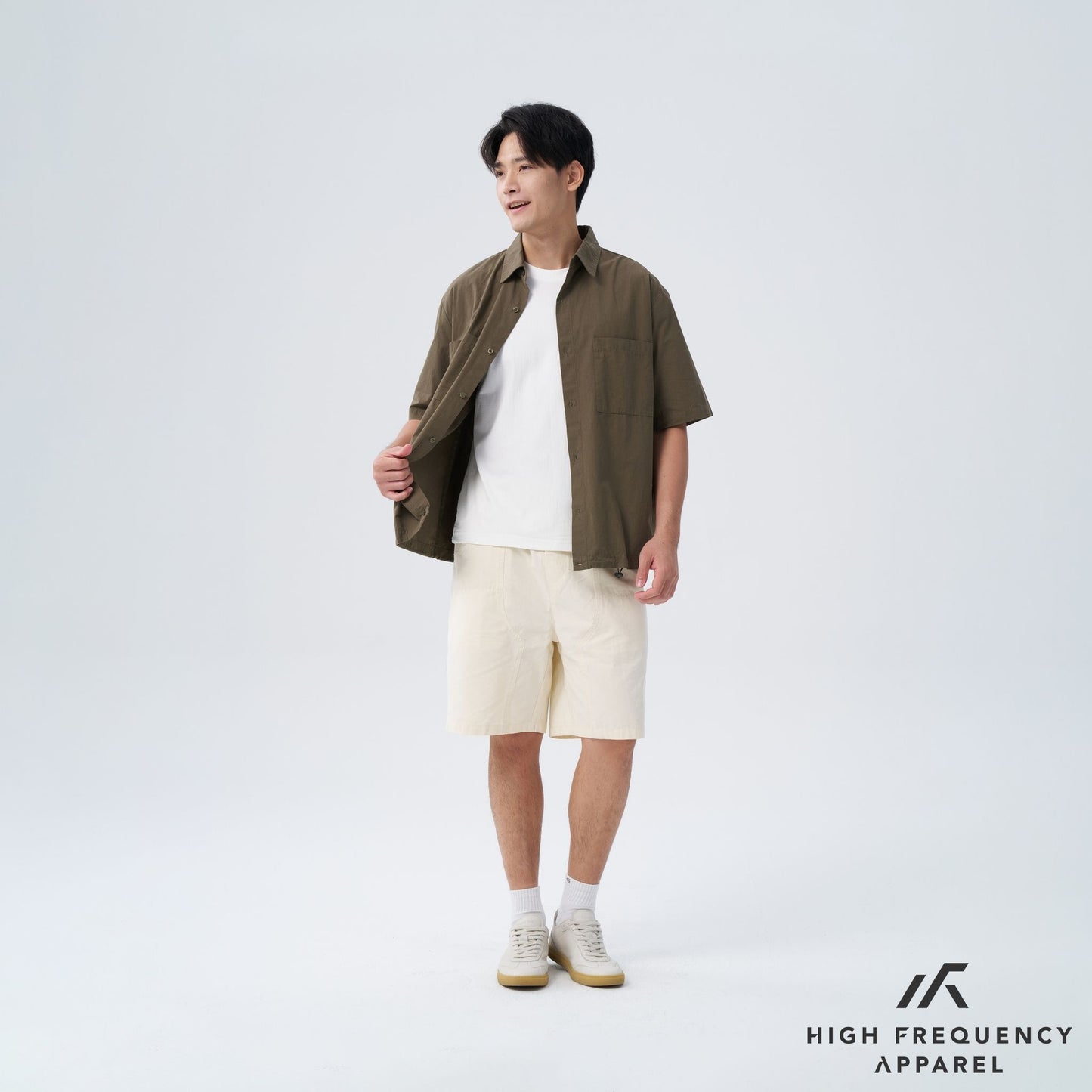 hfa men's oversized short sleeve shirt with spring clasp