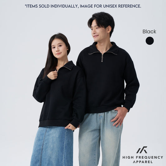 Unisex Half Zip Long Sleeve Sweatshirt