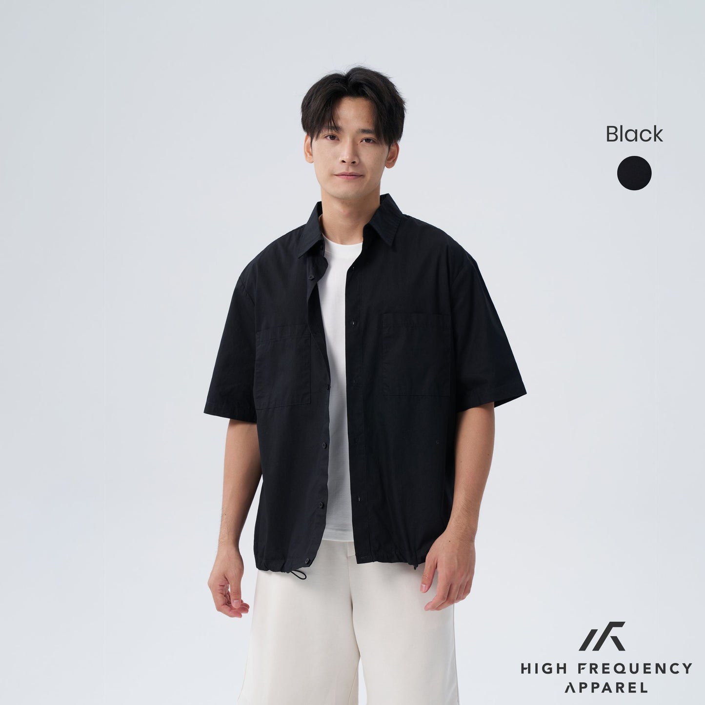 hfa men's oversized short sleeve shirt with spring clasp