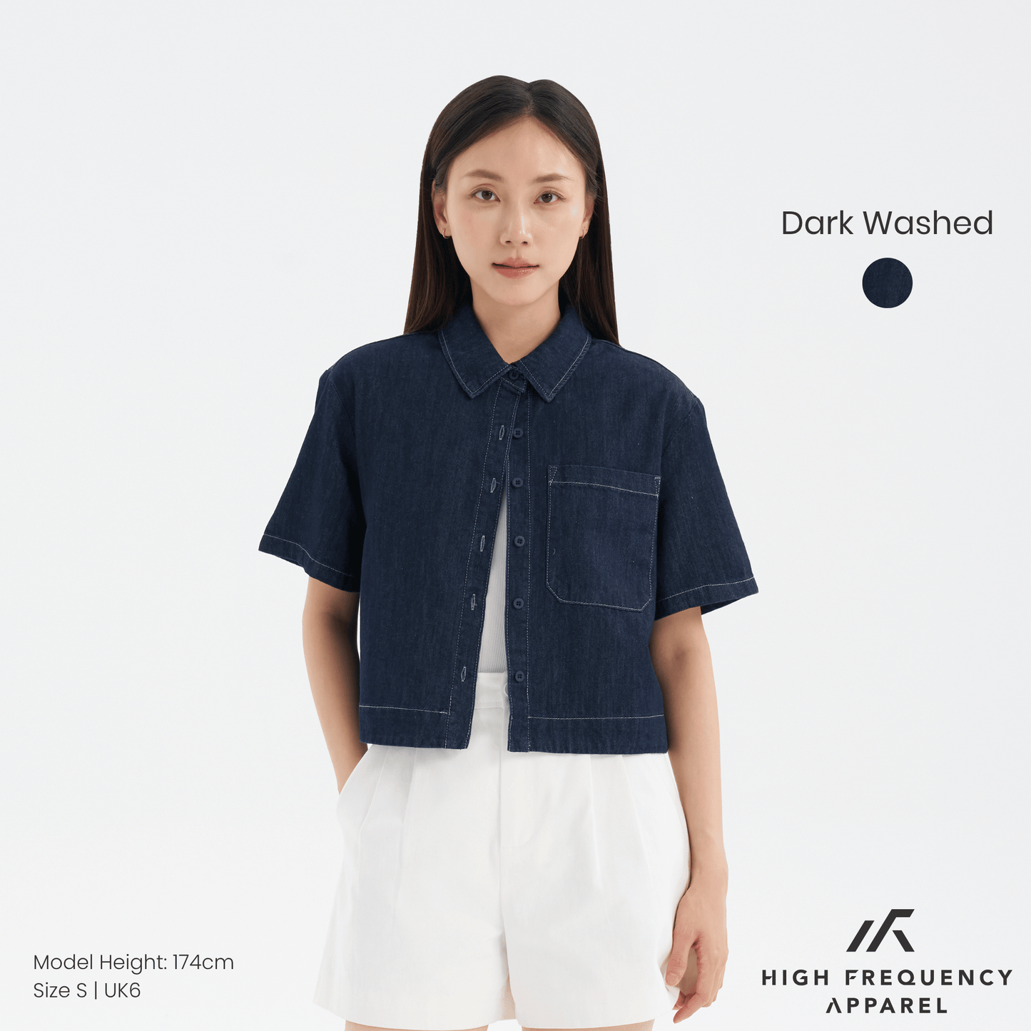 women's cropped denim shirt