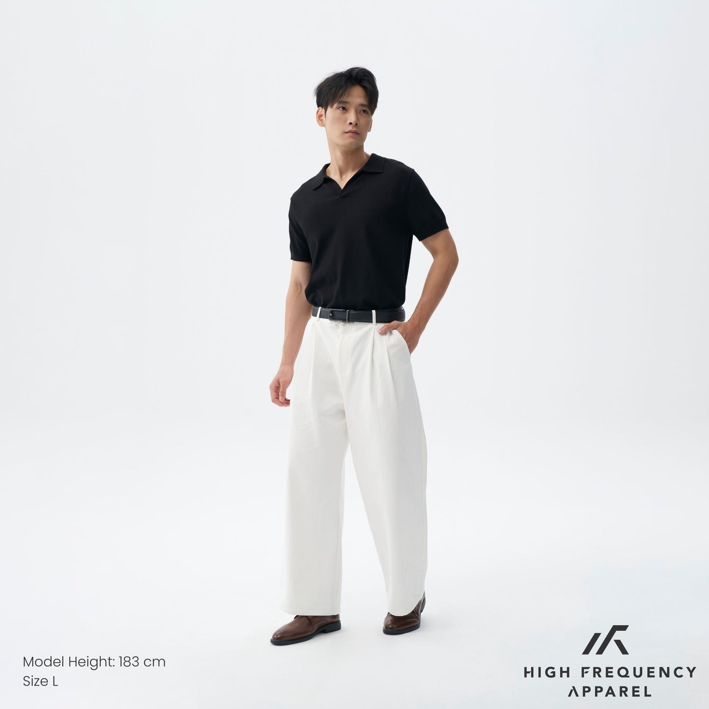 hfa men's buttonless knitted polo shirt