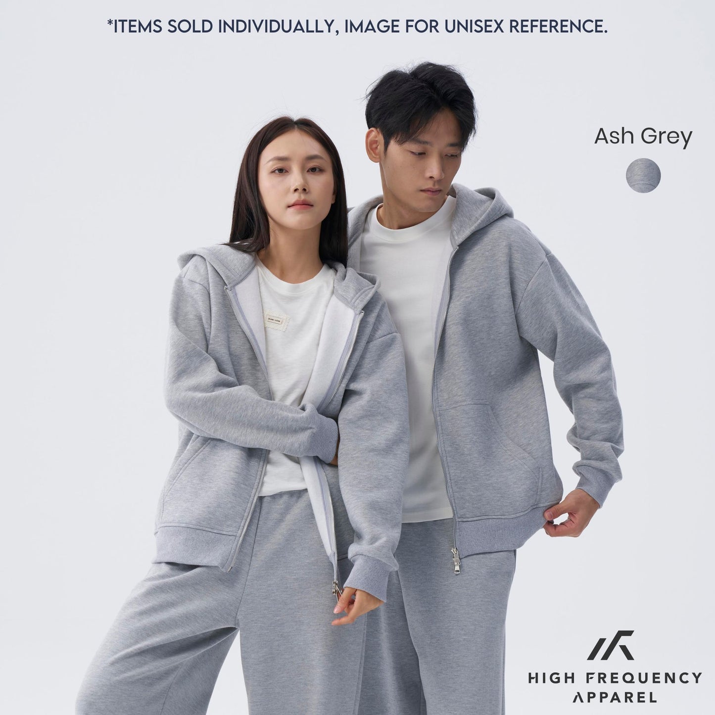 hfa unisex two-way zipper fleece hoodie