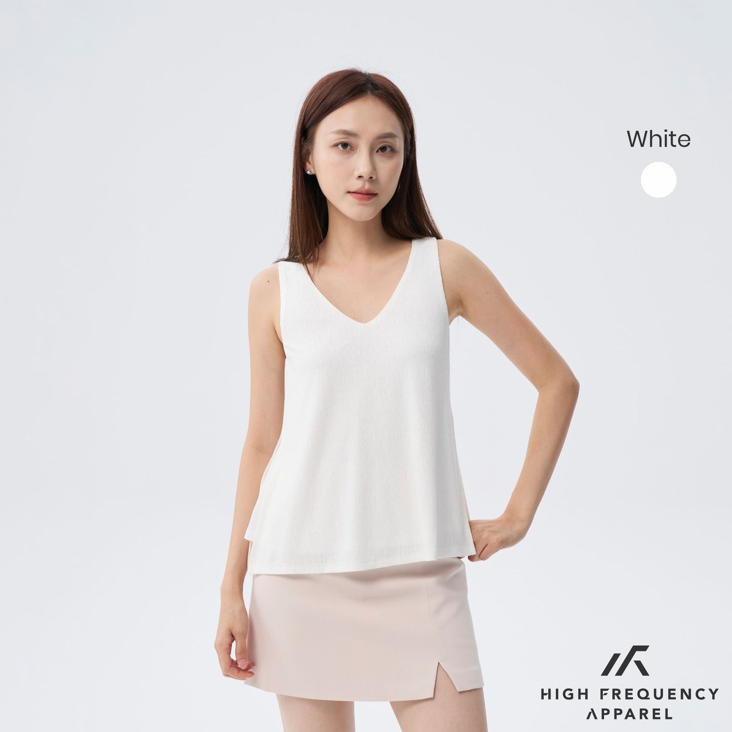 hfa women's chiffon sleeveless v-neck top