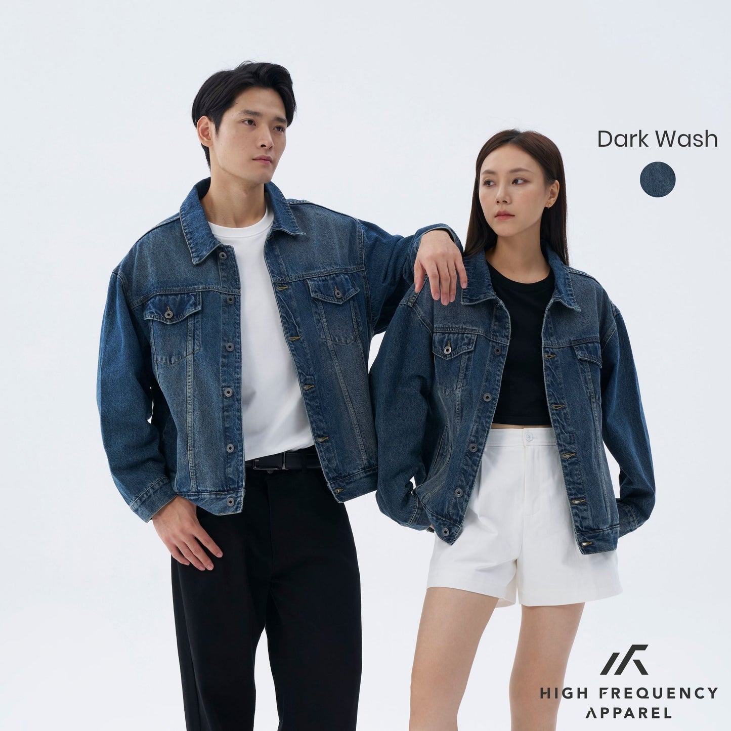 hfa unisex oversized denim jacket – timeless relaxed fit