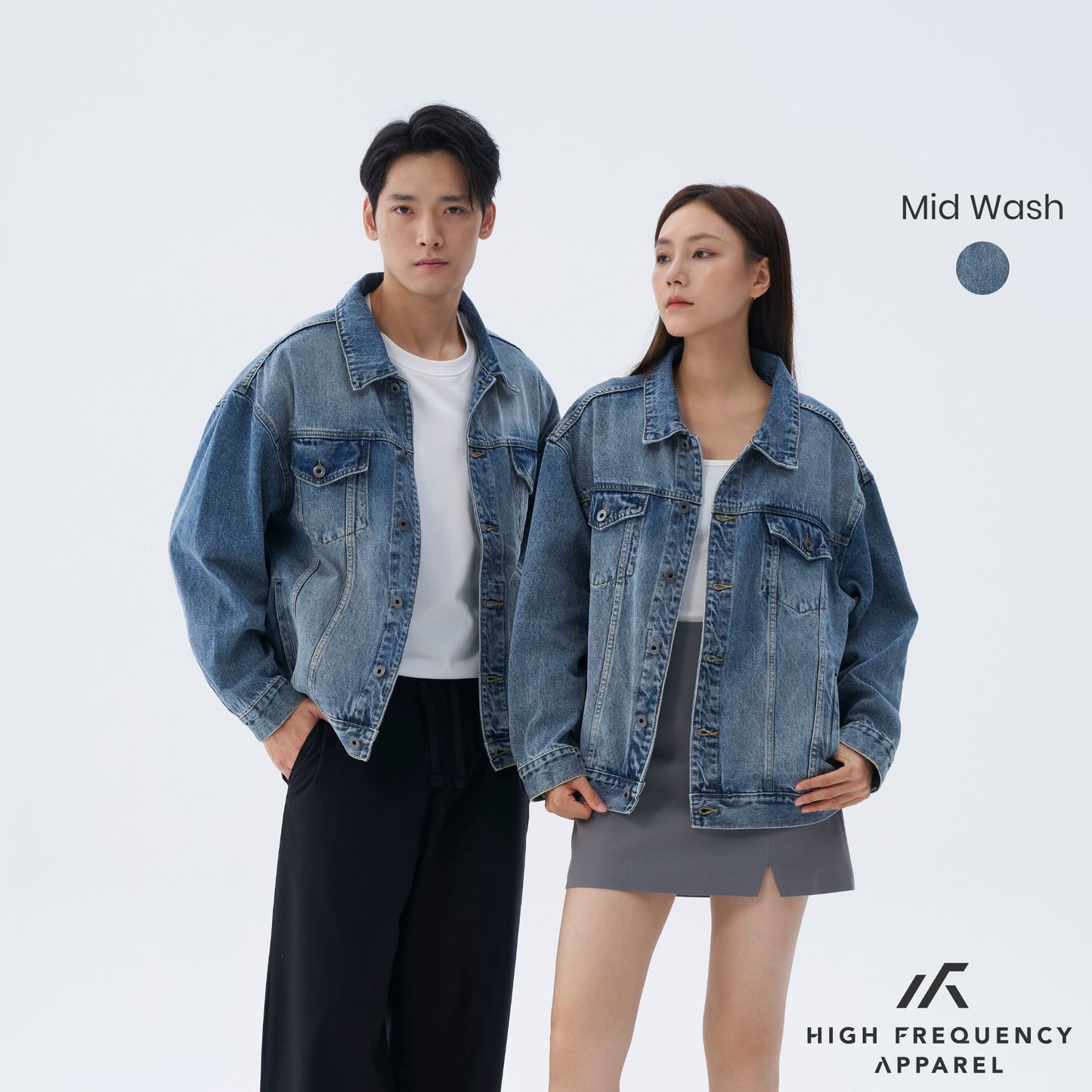 hfa unisex oversized denim jacket – timeless relaxed fit
