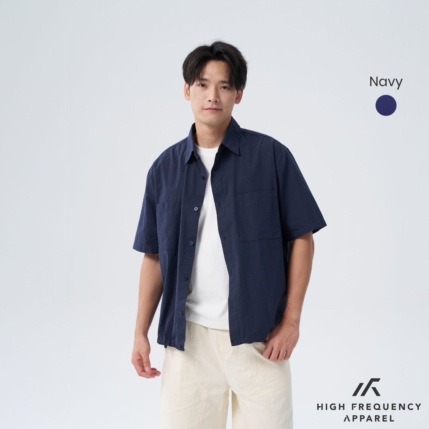 hfa men's oversized short sleeve shirt with spring clasp