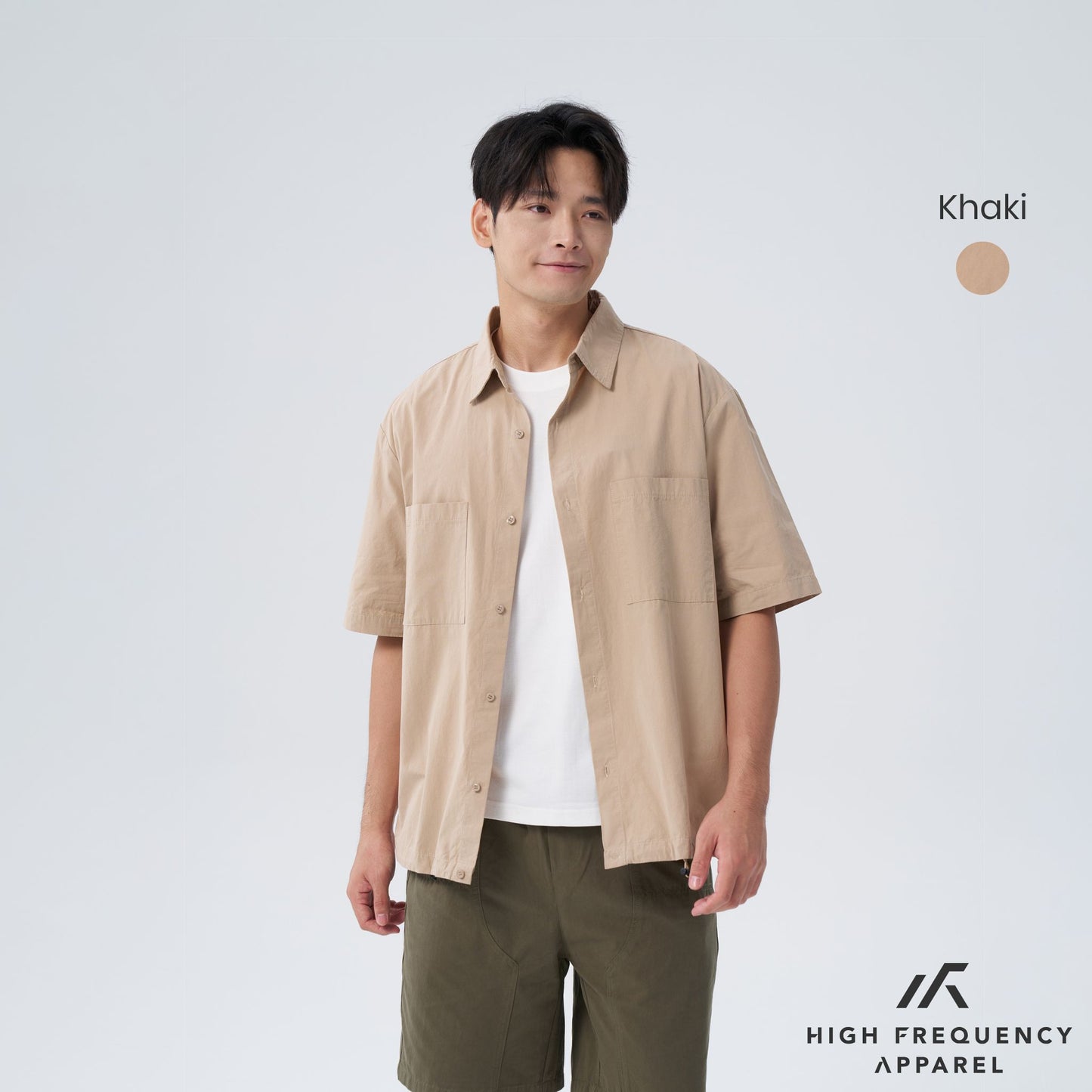 hfa men's oversized short sleeve shirt with spring clasp