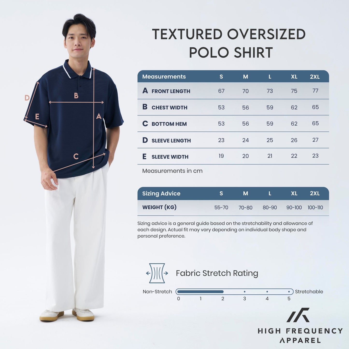 hfa men's oversized textured polo shirt