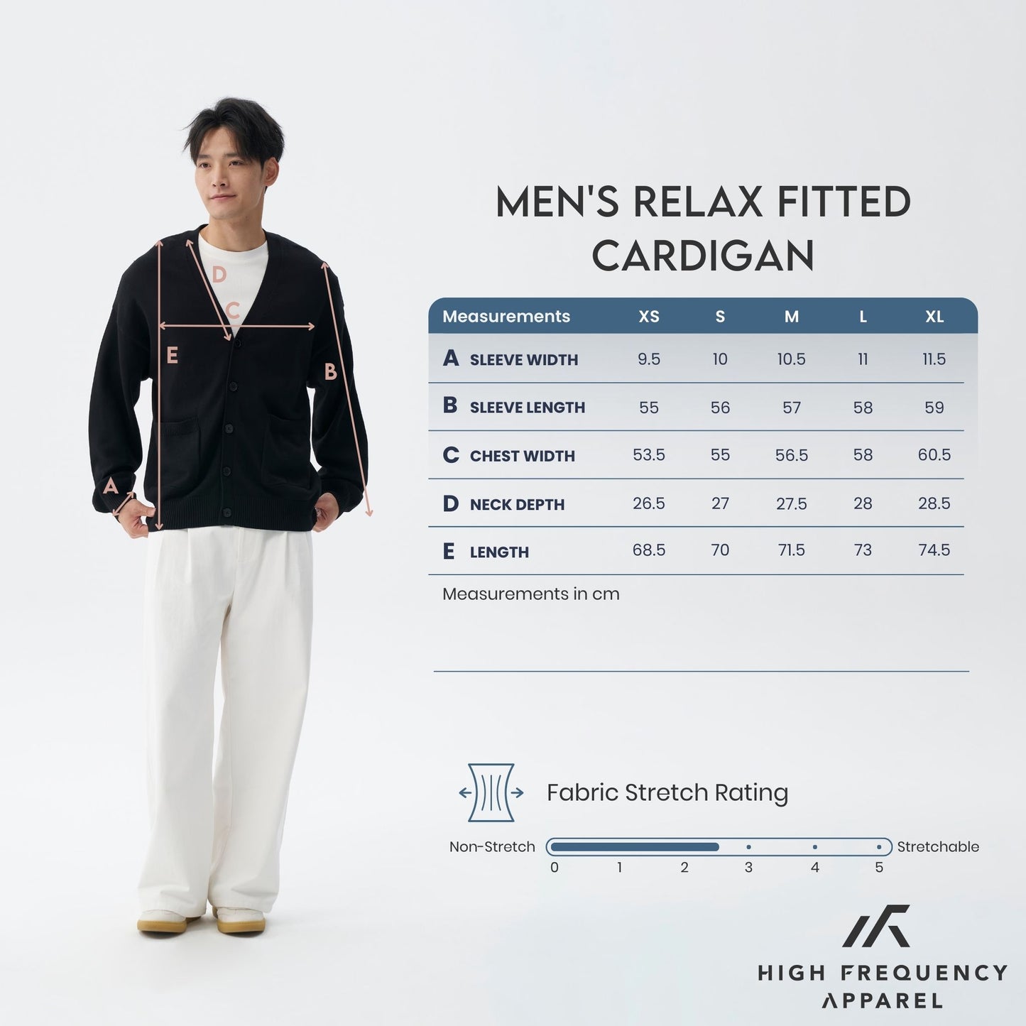 hfa men's relax fitted knitted cardigan