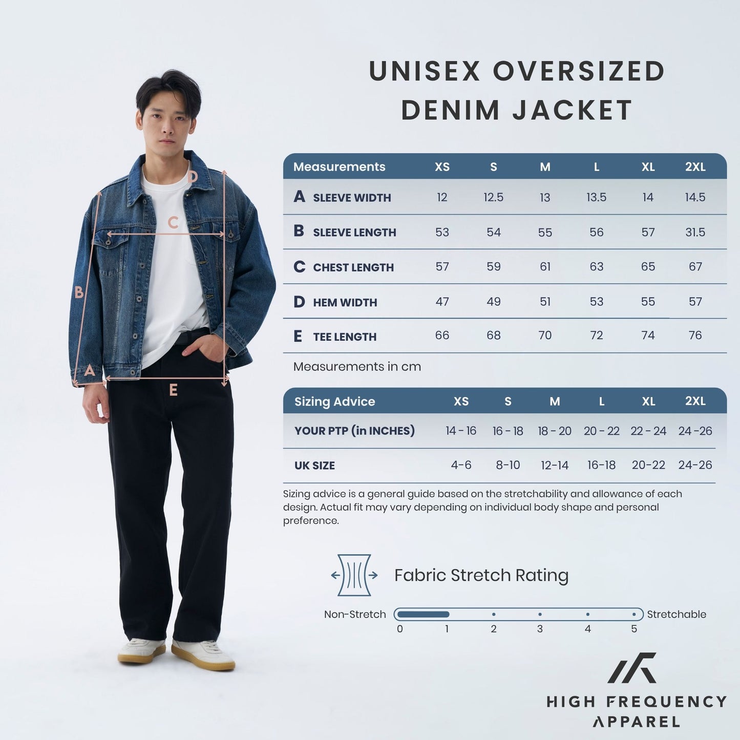 hfa unisex oversized denim jacket – timeless relaxed fit