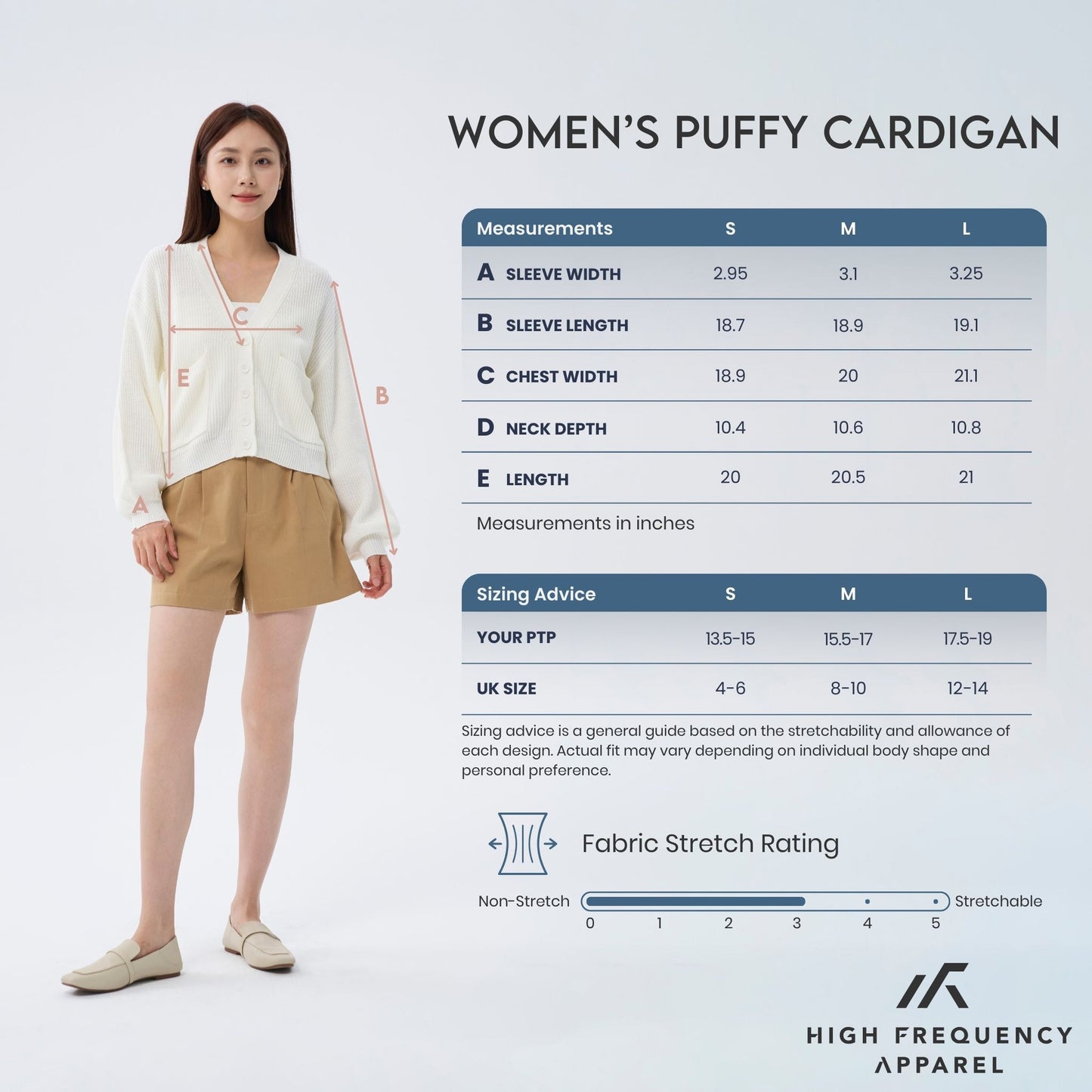 hfa women's puffy knitted cardigan