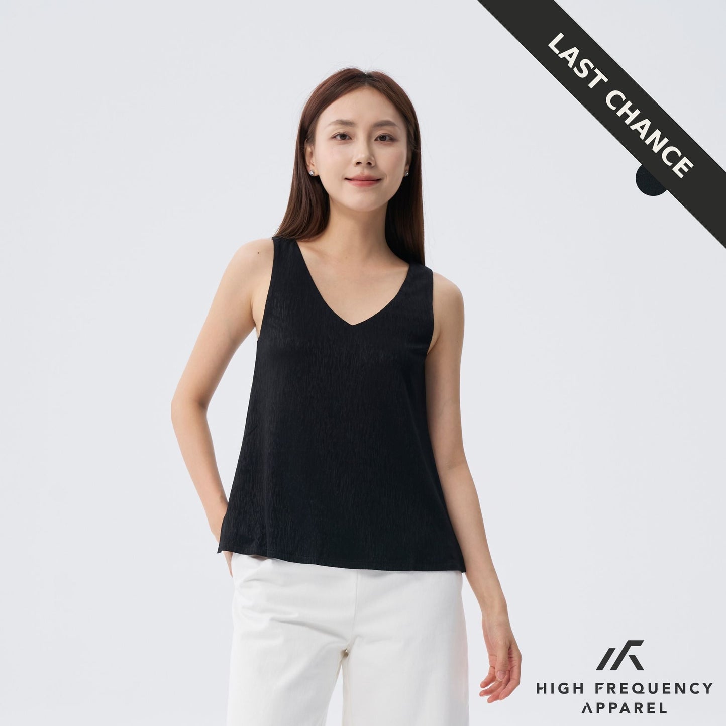chiffon sleeveless v-neck top