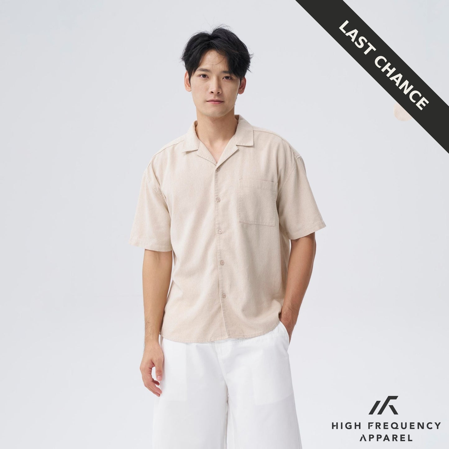 camp-collar short sleeve shirt - relaxed fit