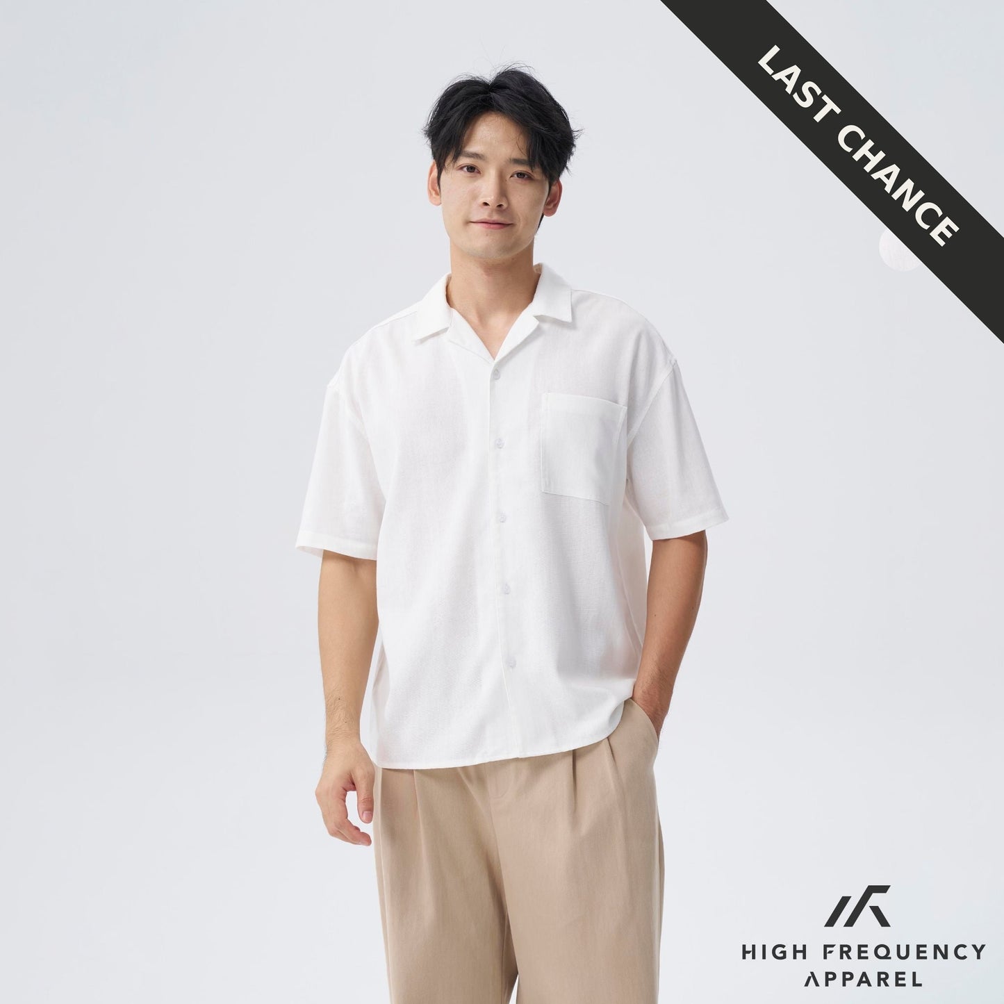 camp-collar short sleeve shirt - relaxed fit