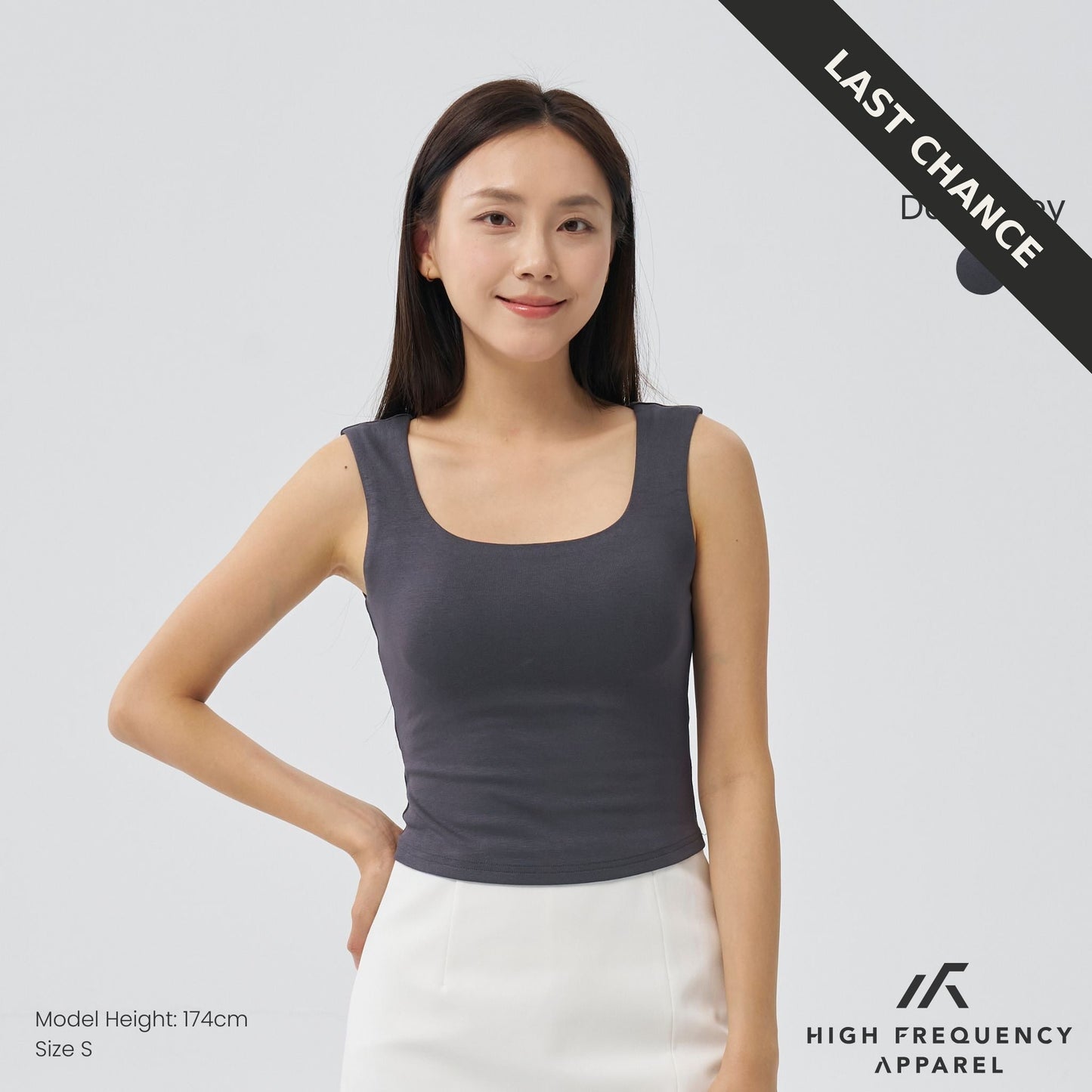 soft stretch square neck sleeveless padded top