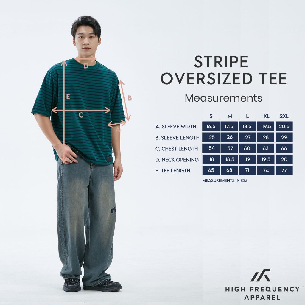 hfa unisex striped oversized stretch cotton crew neck t-shirt
