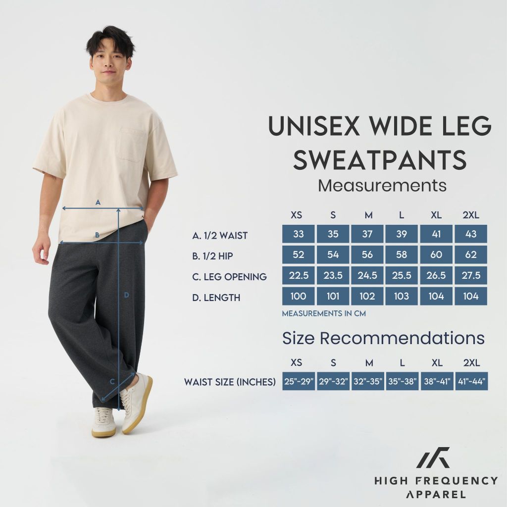 hfa unisex wide leg sweatpants with adjustable cuffs
