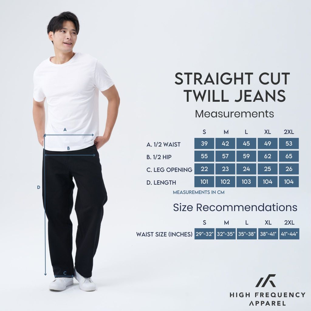 hfa men's straight cut cotton twill jeans