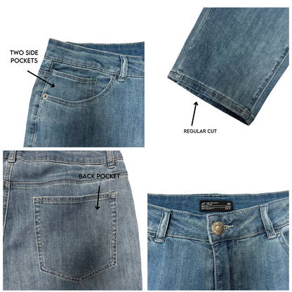 HFA Men's Stretchable Lightweight Regular Fit Denim Jeans